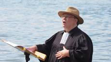 Taufgottesdienst am Badestrand in Brennet (Wehr); Ansprache, Pfarrer Peter Hasenbrink